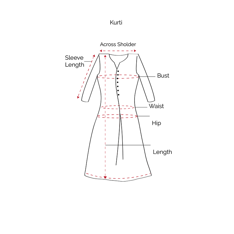 Round Neck Leaf Design White Linen Long Kurta - Image 3