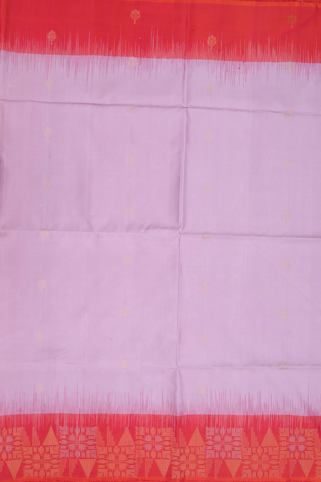 Soft Silk Saree In Dusty Lavender With Floral Buttas - Image 3